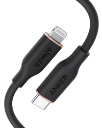 Anker 641 USB-C to Lightning Cable (Flow, 3 ft Silicone) - front view | Silarius