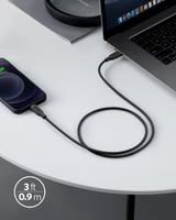 Anker 641 USB-C to Lightning Cable (Flow, 3 ft Silicone) - detail view | Silarius