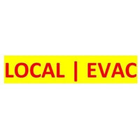 SigCom 880-0048-Y Label for SPECTRUM Pull Stations "LOCAL EVAC", Red Text, Yellow Label