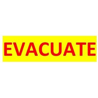 SigCom 880-0054-Y Label for SPECTRUM Pull Stations Lower Section "EVACUATE", Red Text, Yellow Label