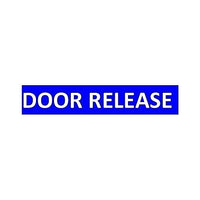 SigCom 880-0058-B Label for SPECTRUM Pull Stations Lower Section "DOOR RELEASE", White Text, Blue Label