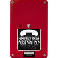 Alpha RCB2100NR NEMA-4 Watertight Refuge Call Box for AlphaRefuge 2100 Series, Remote 24V Power, Surface, Fiberglass, Red