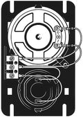 Alpha TE-TT STR 5-Wire Panel Speaker/Microphone with 16-Ohm Speaker and Electret Condenser Microphone