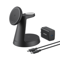 Anker MagGo Wireless Charging Station (3-in-1, Dock Stand) - front view | Silarius
