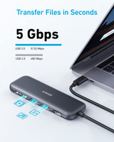 Refurbished Anker 332 USB-C Hub (5-in-1) - detail view | Silarius