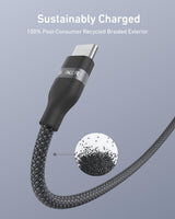 Anker USB-A to USB-C Cable (3 ft/6 ft, Upcycled-Braided) - detail view | Silarius