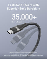 Anker USB-A to USB-C Cable (3 ft/6 ft, Upcycled-Braided) - detail view | Silarius