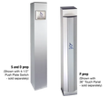 SDC BPS6AV Square Bollard Post, Surface Mount, 42"