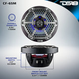 NXL 6.5' 2-Way Coaxial Marine Speaker With LED RGB Lights 100 Watts Rms 4-Ohm - Black Carbon Fiber - detail view | Silarius