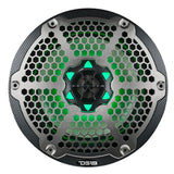 DS18 CF-8M NXL 8" 2-Way Coaxial Marine Speaker With LED RGB Lights 125 Watts Rms 4-Ohm - Black Carbon Fiber