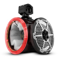 NXL 8' Marine and Powersports Empty Tower LED RGB Lights -Black Carbon Fiber - front view | Silarius