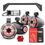 JL-TUBEUP 4x 8" Marine Tower Speakers with RGB LED, 4-Channel Marine Amplifier and AMPKIT for Jeep JLU - rear view | Silarius