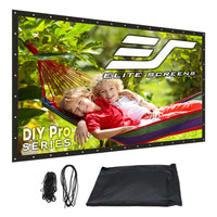 Elite Screens DIY250H1-DUAL 250" All-Weather Front / Rear Projection Screen with Grommets, Ropes, Carry Pouch, Black Borders