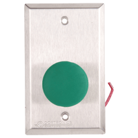 Dortronics 5211-MP23DA/G 5210 Series 1-9/16" Mushroom Push Button Switch on Single Gang Plate, Pneumatic Time Delay Form-Z (1-N.O. and 1-N.C.), Green