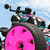 8' Loaded Flat Mount Speaker Pods with Amplifier, Installation Kit and Digital LED Lights, Package ... - rear view | Silarius