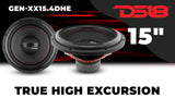 GEN-XX 15' High Excursion Subwoofer Double Stacked Magnets 600 Watts Rms DVC 4-Ohm - detail view | Silarius