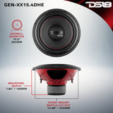 GEN-XX 15' High Excursion Subwoofer Double Stacked Magnets 600 Watts Rms DVC 4-Ohm - detail view | Silarius