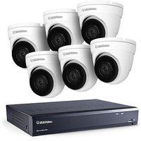GeoVision UA-SNVRL810R500 Bundle Kit (1) UA-SNVRL810 USAVision 8-Channel NVR, 2TB HDD, Black (6) UA-R500F2 5MP Turret IP Camera, White