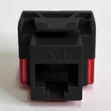 ICC IC107L6TBK CAT6 RJ45 Female Keystone Jack for EZ Style, 10-Pack, Black