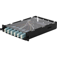 Hubbell OCSPLCD12MM Fiber Splice Cassette 12-Fibers LC Duplex Multimode, Aqua