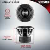 HOOLIGAN X 15' High Excursion Subwoofer 4000 Watts Rms 4' DVC 1-Ohm - detail view | Silarius