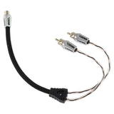 Level 3 RCA 100% Copper OFC Y Connector 1 FEMALE to 2 MALE - BLACK / RED Kit - detail view | Silarius