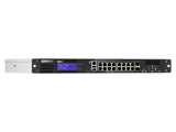 QNAP QGD-1600-4G-US 16-PORT 1GbE Switch with 2 RJ45 and SFP+ Combo Port with Intel Celeron J411 Processor and 4GB DDR4 RAM NAS