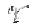 Humanscale X2M2-CBWETBETB12NA M/Flex 2.1 with M/Connect 2 for Dual Monitors - 12 Post - Polished Aluminum with White Trim