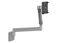 Humanscale M21NTNHSFTB M21 M2.1 Monitor Arm - Base Without Technology -No Technology- Direct Hardwall- Silver with Gray Trim - 12 Straight Link/Dynamic Link T