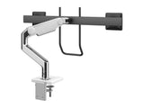 Humanscale M81NTNDWBHB M8.1 with Combo Mount for DUAL Monitors with Crossbar - Polished Aluminum with White TRIM