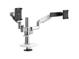 Humanscale X2NTNBEWCTBCTB24 M/flex 2.1 with Bolt-through Mount for DUAL Monitors - Polished Aluminum with White TRIM - 2