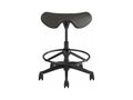 Humanscale F300GTL12FWKNSC Freedom Saddle Stool with Desk Height Cylinder - Charcoal Ticino Leather
