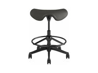 Humanscale F300GTL12FWKNSC Freedom Saddle Stool with Desk Height Cylinder - Charcoal Ticino Leather