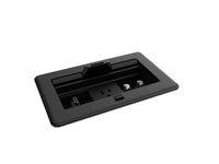 Crestron FT2-202-MECH-PTL-B FlipTop FT2 Series Cable Management System, 202 Size, Mechanical, Pass-Through Lid, Black