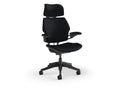 Humanscale F212GCF10XFSSNSC Freedom Task Chair with Headrest, Graphite Frame and Height-Adjustable Arms with Matching Textile - Black Corde 4 Fabric