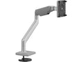 Humanscale M21NTNBSBTS M2.1 Monitor Arm with Bolt-Through Mount, Angled and Dynamic Link, Offset VESA Play in Gray, Silver with Gray Trim