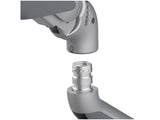 HAT Design Works E5-D2-SLV E5 Dual Dynamic Monitor Arm, Silver, holds 25 lbs per monitor, up to 32IN screen
