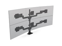 HAT Design Works E5G-P33SS-BLK E5 Three Over Three Static Pole Monitor Arm, Black, holds 10 lbs per monitor, up to 27IN screen