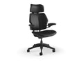 Humanscale F211GTL10NFSHNSC Freedom Headrest Task Chair with Graphite Frame, Obsidian Leather, Hard Casters