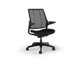 Humanscale S215BM10CF10XFSHNSC Smart Plus Task Chair with 4D Adjustable Arms, Black Monofilament Stripe Back and Black Corde 4 Fabric