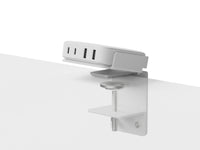 Humanscale NH2CCCWNA NeatHub USB Charging Station, 2-Piece Clamp, White