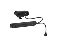 HAT Design Works PWRG-ACC-TD-STRP-BK Reya Surface Mounted Power Module + Power Strip, Black, 65W, 8 power receptacles, 1 USB-A, 2 USB-C