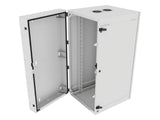 Vertiv GL48WMCMP-W-SH-AF-00 WM Premium 25Ux24x32 Fan Gray - Offset mounting rails create nearly 3.5 in of dedicated cable management space between the rail and side