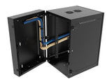 Vertiv GL36WMCMP-B-SH-AF-CM WM Premium 19Ux24x32 Fan Gray - Offset mounting rails create nearly 3.5 in of dedicated cable management space between the rail and side