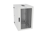 Vertiv GL36WMCMP-W-SC-AF-CM WM Premium 19Ux24x32 Fan Gray - Offset mounting rails create nearly 3.5 in of dedicated cable management space between the rail and side