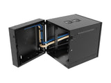 Vertiv GL24WMCMP-B-SH-AF-CM WM Premium 12Ux24x32 Fan Gray - Offset mounting rails create nearly 3.5 in of dedicated cable management space between the rail and side