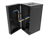 Vertiv GL48WMCMP-B-SE-AF-CM WM Premium 25Ux24x32 Fan Gray - Offset mounting rails create nearly 3.5 in of dedicated cable management space between the rail and side