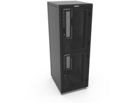 Vertiv GL840CL-3036-2MM Colo Cabinet 2x21U 30in 36in Black, Dedicated vertical cable management raceways to each bay cannot be accessed from other compartments