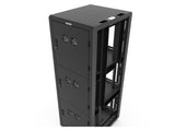 Vertiv GL840CL-3036-3PF Colo Cabinet 3x14U 30in 36in Black, Dedicated vertical cable management raceways to each bay cannot be accessed from other compartments