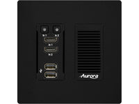 Aurora Multimedia HT-TX1-WP2-B 2 input 4K60 4:4:4 uncompressed HDBaseT 2.0 tranmitter wall plate 330ft (black)